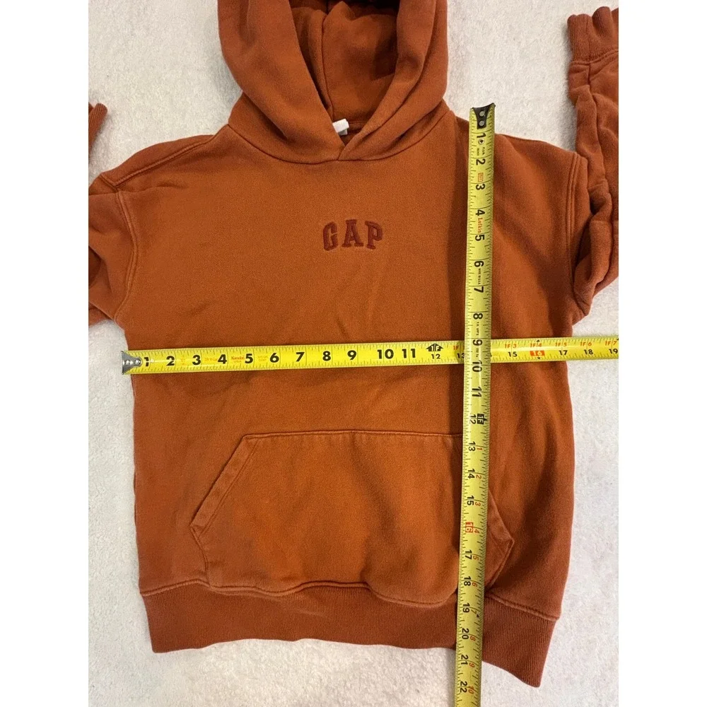 Gap Kids Generation Good Pullover Hoodie Burnt Orange Embroidered Logo Size L 10